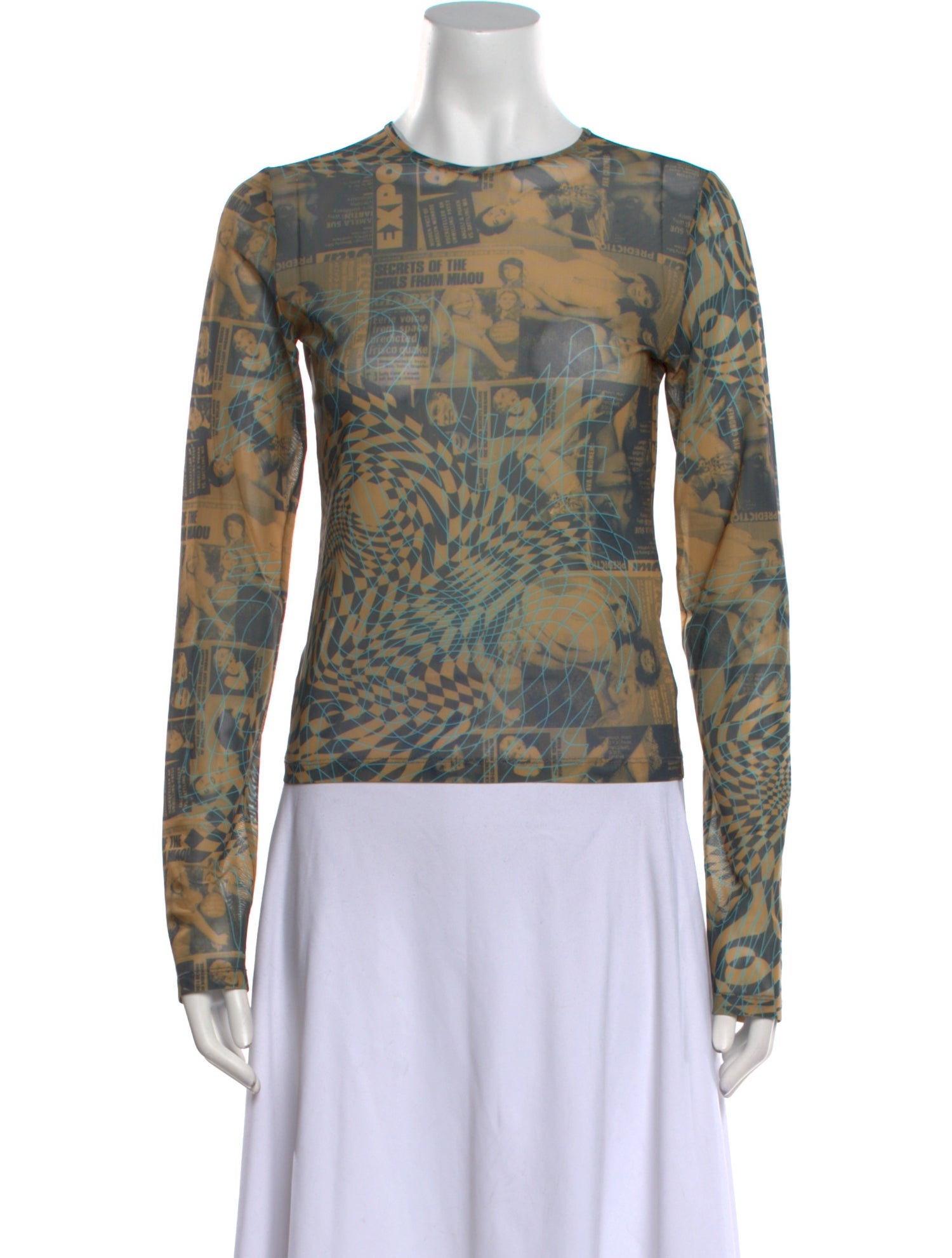 Miaou Printed Crew Neck Top
